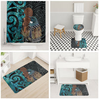 New Zealand Tui Bird Wahaika Bathroom Set Maori Weapon Paua Shell Koru Pattern LT22 - Polynesian Pride