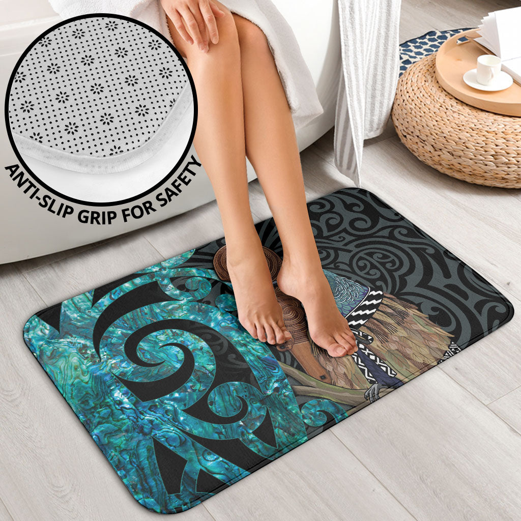 New Zealand Tui Bird Wahaika Bathroom Set Maori Weapon Paua Shell Koru Pattern LT22 - Polynesian Pride
