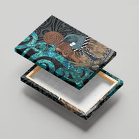 New Zealand Tui Bird Wahaika Canvas Wall Art Maori Weapon Paua Shell Koru Pattern LT22 - Polynesian Pride