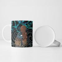New Zealand Tui Bird Wahaika Ceramic Mug Maori Weapon Paua Shell Koru Pattern LT22 - Polynesian Pride