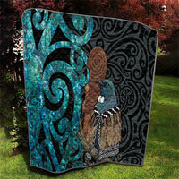New Zealand Tui Bird Wahaika Quilt Maori Weapon Paua Shell Koru Pattern LT22 - Polynesian Pride