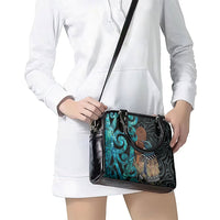 New Zealand Tui Bird Wahaika Shoulder Handbag Maori Weapon Paua Shell Koru Pattern LT22 - Polynesian Pride