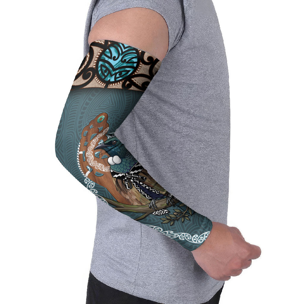 New Zealand Tui Bird Maripi Arm Sleeves Maori Weapon Kowhaiwhai Pattern LT22 - Polynesian Pride