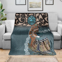 New Zealand Tui Bird Maripi Blanket Maori Weapon Kowhaiwhai Pattern LT22 - Polynesian Pride
