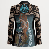 New Zealand Tui Bird Maripi Blazer Maori Weapon Kowhaiwhai Pattern LT22 - Polynesian Pride