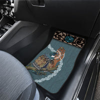 New Zealand Tui Bird Maripi Car Mats Maori Weapon Kowhaiwhai Pattern LT22 - Polynesian Pride