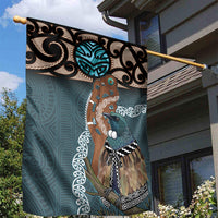 New Zealand Tui Bird Maripi Garden Flag Maori Weapon Kowhaiwhai Pattern LT22 - Polynesian Pride