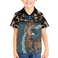 New Zealand Tui Bird Maripi Hawaiian Shirt Maori Weapon Kowhaiwhai Pattern LT22 - Polynesian Pride