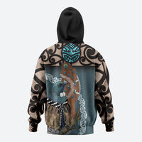 New Zealand Tui Bird Maripi Hoodie Maori Weapon Kowhaiwhai Pattern LT22 - Polynesian Pride