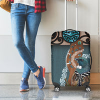 New Zealand Tui Bird Maripi Luggage Cover Maori Weapon Kowhaiwhai Pattern LT22 - Polynesian Pride