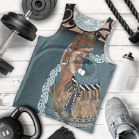 New Zealand Tui Bird Maripi Men Tank Top Maori Weapon Kowhaiwhai Pattern LT22 - Polynesian Pride