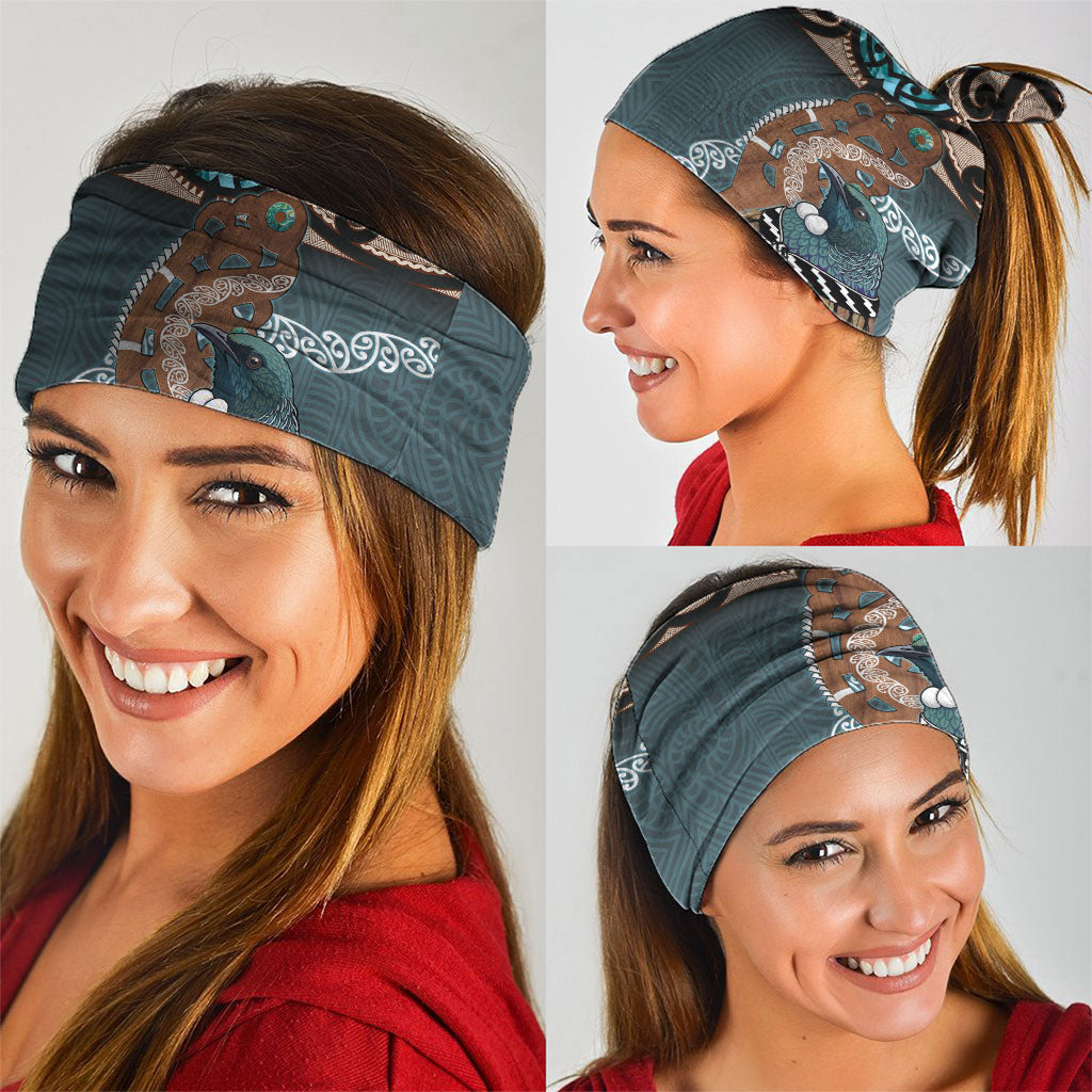 New Zealand Tui Bird Maripi Neck Gaiter Maori Weapon Kowhaiwhai Pattern LT22 - Polynesian Pride