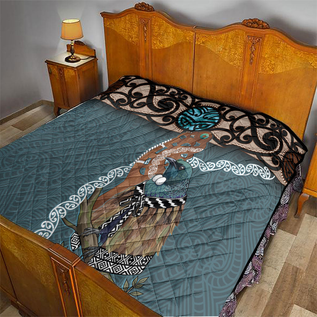 New Zealand Tui Bird Maripi Quilt Maori Weapon Kowhaiwhai Pattern LT22 - Polynesian Pride