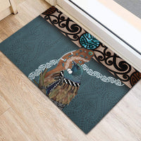 New Zealand Tui Bird Maripi Rubber Doormat Maori Weapon Kowhaiwhai Pattern LT22 - Polynesian Pride