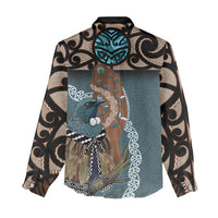 New Zealand Tui Bird Maripi Women Casual Shirt Maori Weapon Kowhaiwhai Pattern LT22 - Polynesian Pride