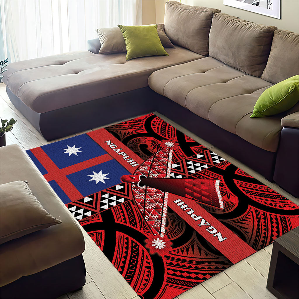 Aotearoa Iwi Ngapuhi Area Rug Tuhoronuku Kite United Tribes Flag Maori Pattern LT22 - Polynesian Pride