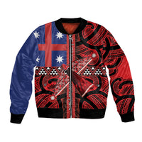 Aotearoa Iwi Ngapuhi Bomber Jacket Tuhoronuku Kite United Tribes Flag Maori Pattern LT22 Unisex Red - Polynesian Pride