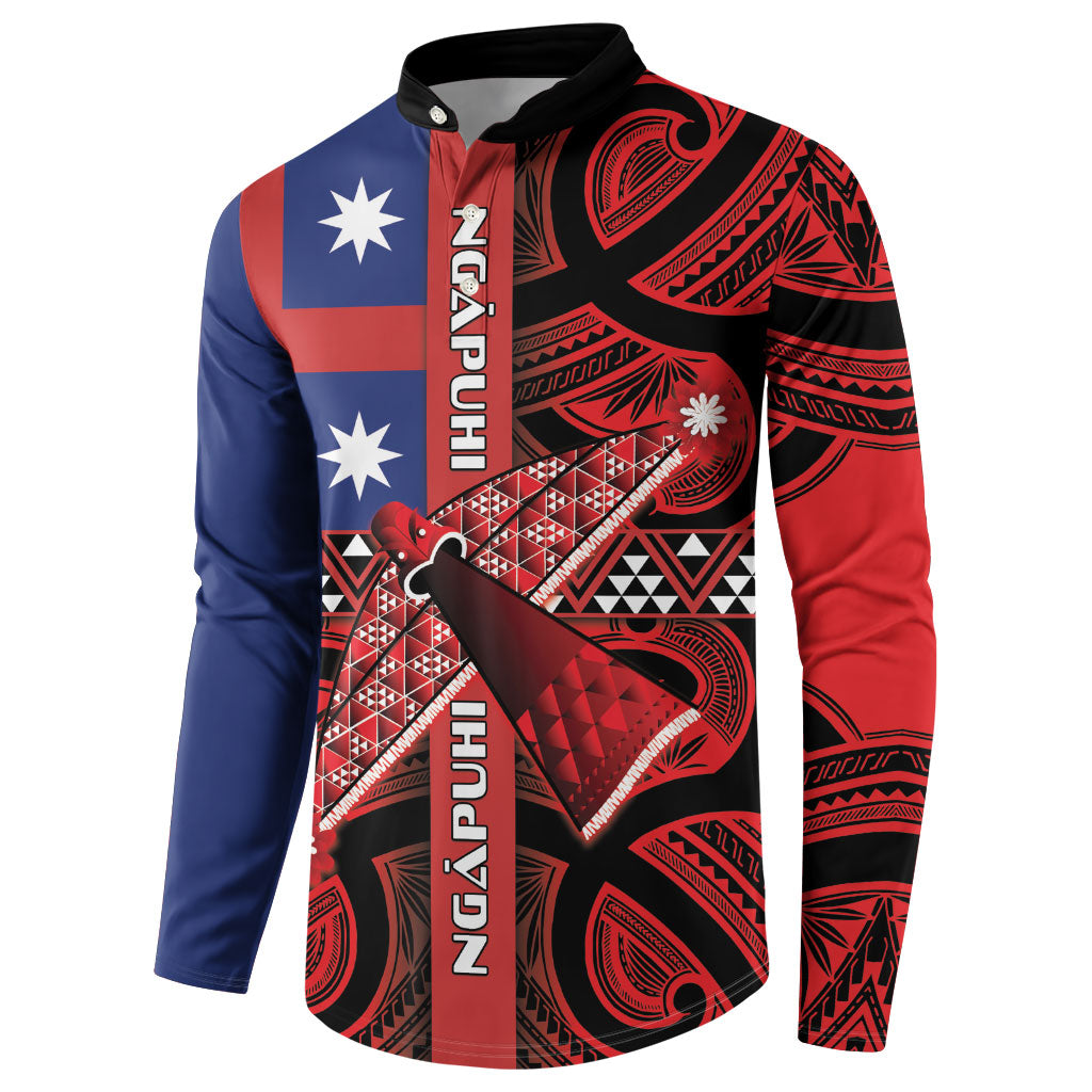 Aotearoa Iwi Ngapuhi Button Sweatshirt Tuhoronuku Kite United Tribes Flag Maori Pattern LT22 - Polynesian Pride