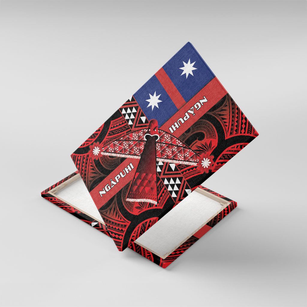 Aotearoa Iwi Ngapuhi Canvas Wall Art Tuhoronuku Kite United Tribes Flag Maori Pattern LT22 With Frame Red - Polynesian Pride