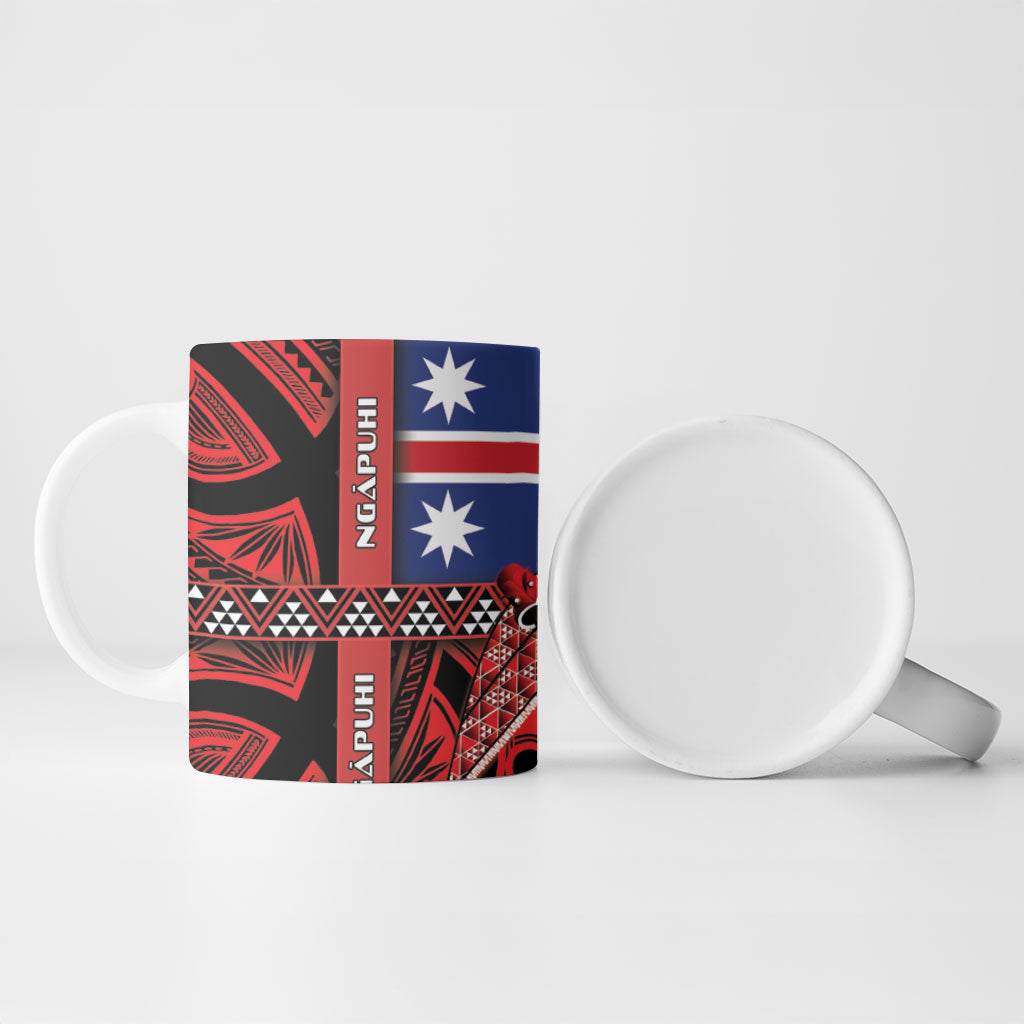 Aotearoa Iwi Ngapuhi Ceramic Mug Tuhoronuku Kite United Tribes Flag Maori Pattern LT22 - Polynesian Pride
