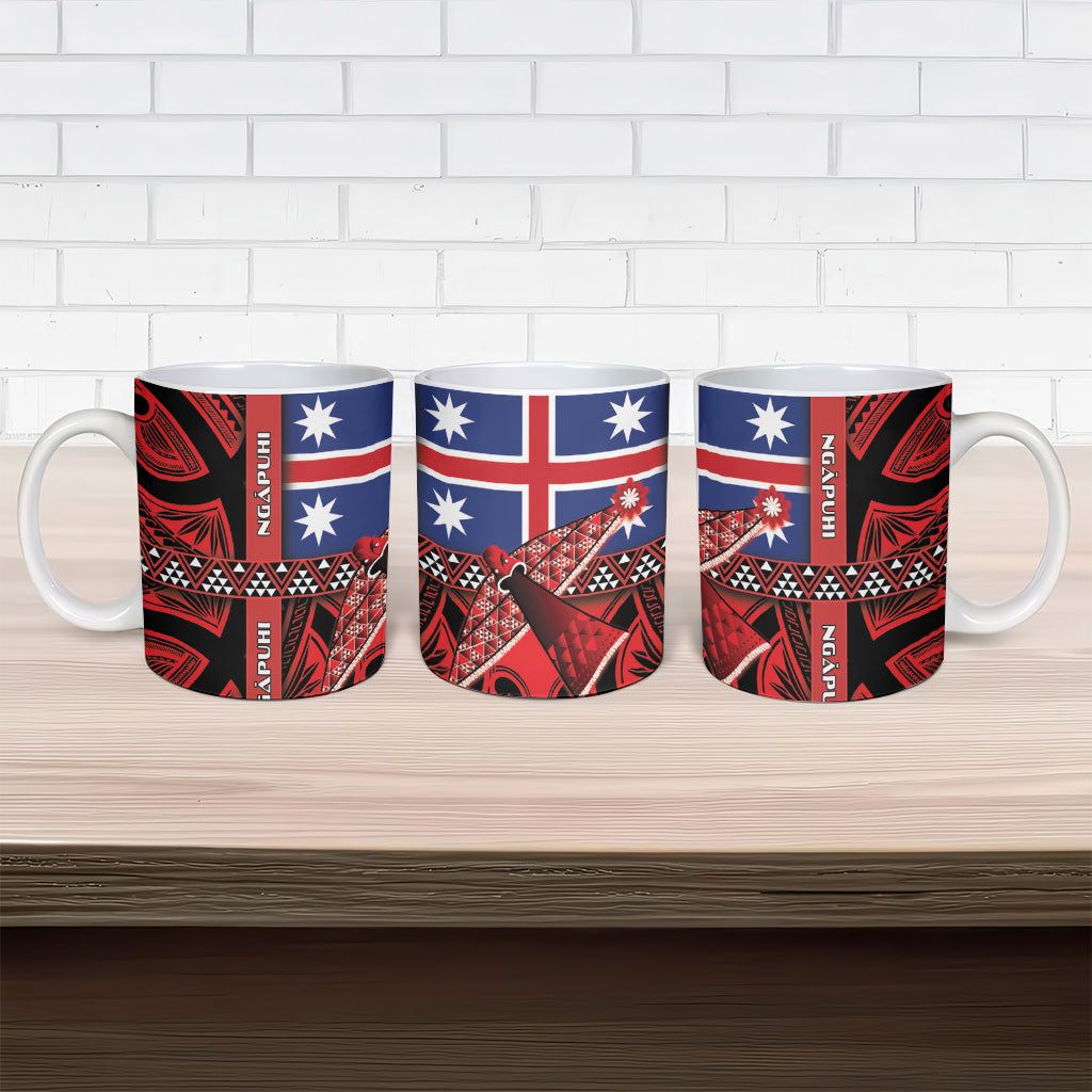 Aotearoa Iwi Ngapuhi Ceramic Mug Tuhoronuku Kite United Tribes Flag Maori Pattern LT22 - Polynesian Pride