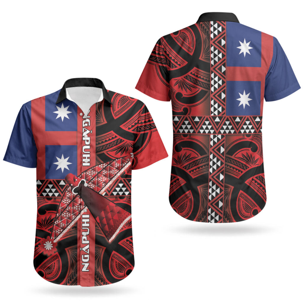 Aotearoa Iwi Ngapuhi Couples Matching Puletasi and Hawaiian Shirt Tuhoronuku Kite United Tribes Flag Maori Pattern LT22 - Polynesian Pride