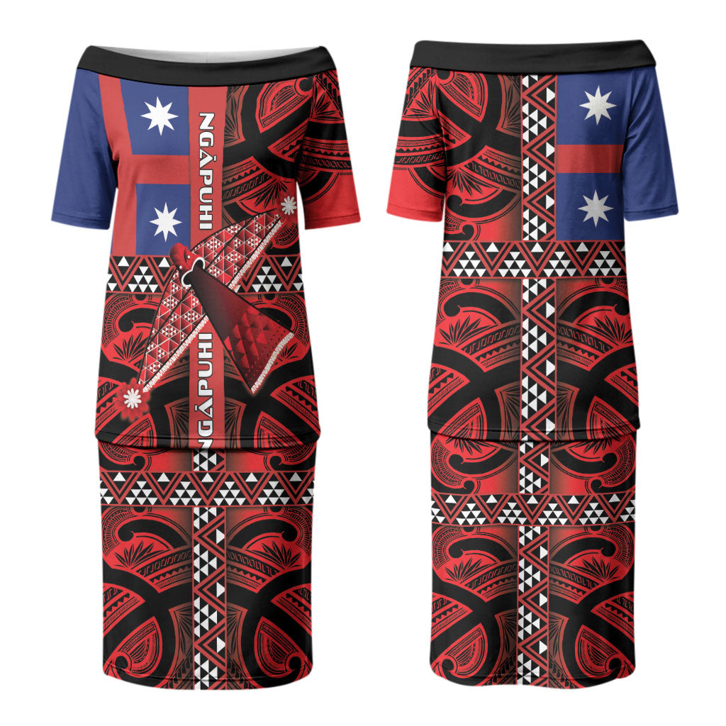 Aotearoa Iwi Ngapuhi Couples Matching Puletasi and Hawaiian Shirt Tuhoronuku Kite United Tribes Flag Maori Pattern LT22 - Polynesian Pride