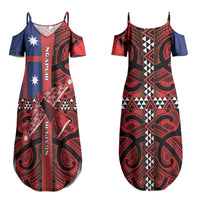 Aotearoa Iwi Ngapuhi Couples Matching Summer Maxi Dress and Hawaiian Shirt Tuhoronuku Kite United Tribes Flag Maori Pattern LT22 - Polynesian Pride