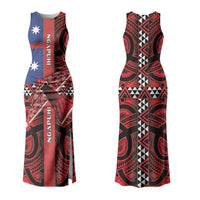 Aotearoa Iwi Ngapuhi Couples Matching Tank Maxi Dress and Long Sleeve Button Shirt Tuhoronuku Kite United Tribes Flag Maori Pattern LT22 - Polynesian Pride