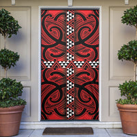 Aotearoa Iwi Ngapuhi Door Cover Tuhoronuku Kite United Tribes Flag Maori Pattern LT22 Red - Polynesian Pride