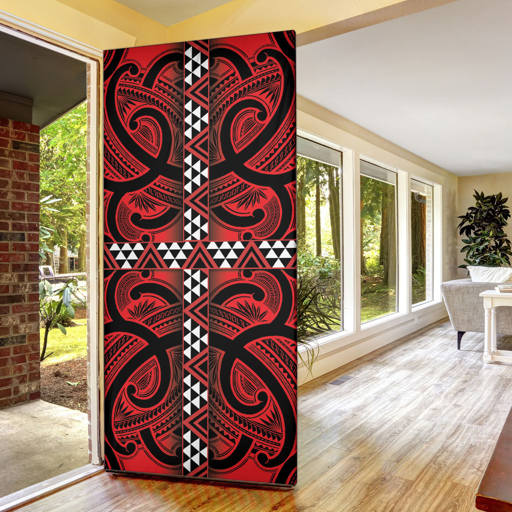 Aotearoa Iwi Ngapuhi Door Cover Tuhoronuku Kite United Tribes Flag Maori Pattern LT22 - Polynesian Pride