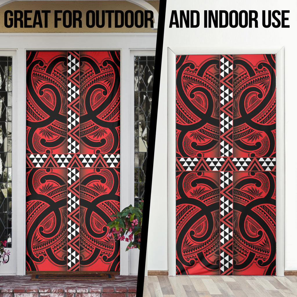 Aotearoa Iwi Ngapuhi Door Cover Tuhoronuku Kite United Tribes Flag Maori Pattern LT22 - Polynesian Pride