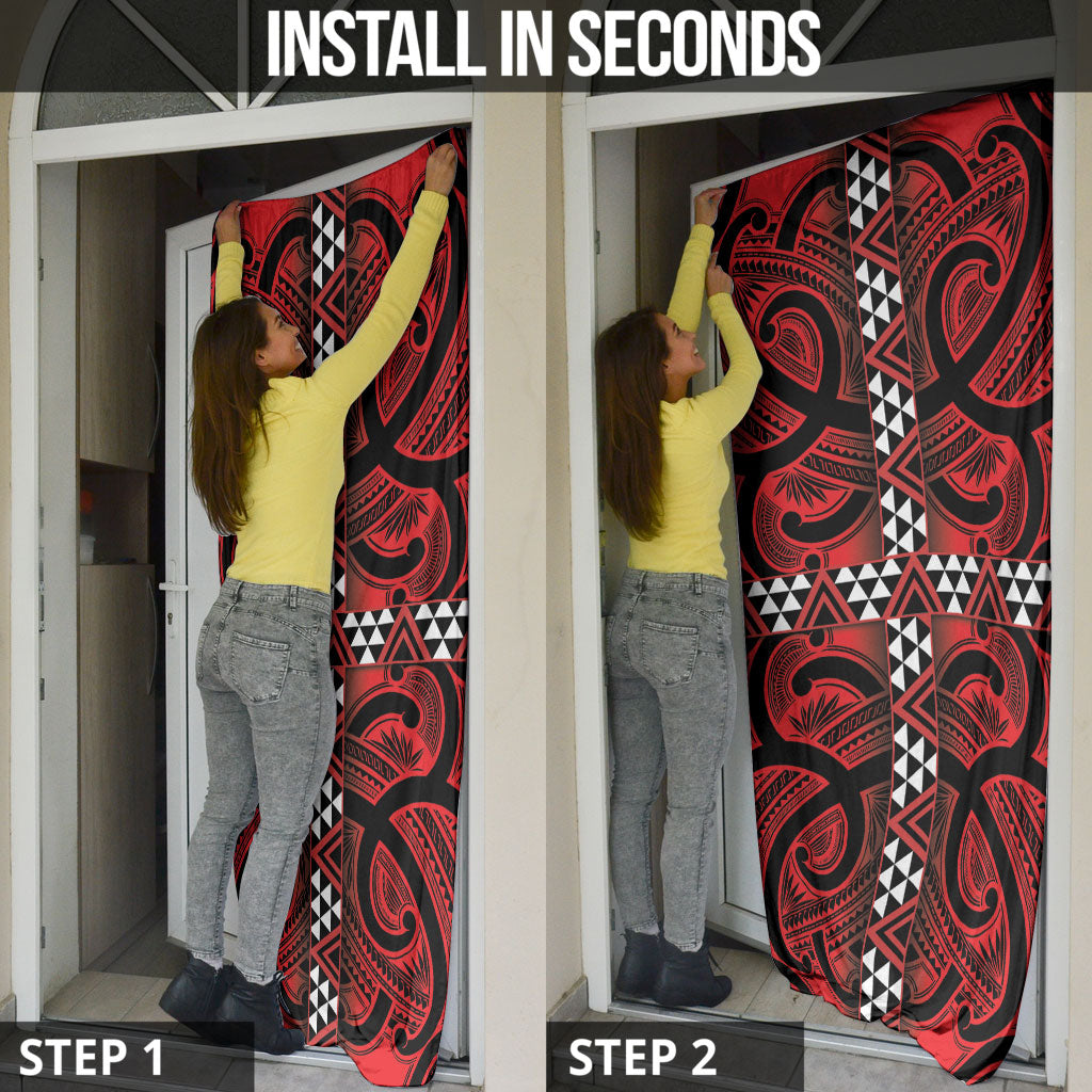 Aotearoa Iwi Ngapuhi Door Cover Tuhoronuku Kite United Tribes Flag Maori Pattern LT22 - Polynesian Pride