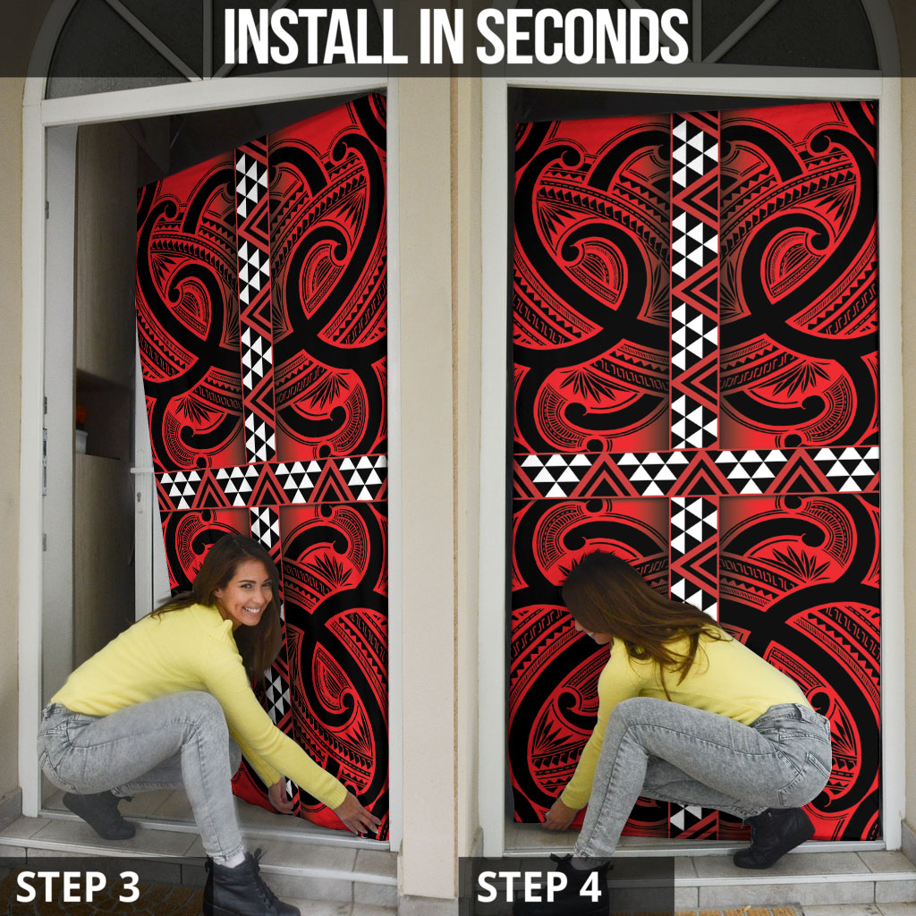 Aotearoa Iwi Ngapuhi Door Cover Tuhoronuku Kite United Tribes Flag Maori Pattern LT22 - Polynesian Pride