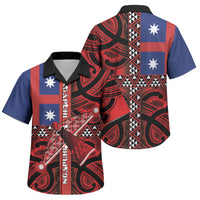 Aotearoa Iwi Ngapuhi Family Matching Off Shoulder Maxi Dress and Hawaiian Shirt Tuhoronuku Kite United Tribes Flag Maori Pattern LT22 Son's Shirt Red - Polynesian Pride