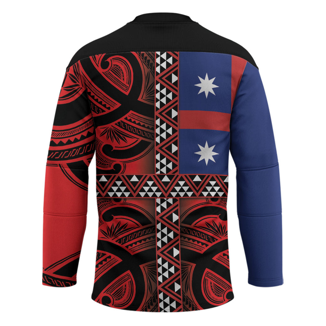 Aotearoa Iwi Ngapuhi Hockey Jersey Tuhoronuku Kite United Tribes Flag Maori Pattern LT22 - Polynesian Pride