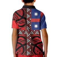 Aotearoa Iwi Ngapuhi Kid Polo Shirt Tuhoronuku Kite United Tribes Flag Maori Pattern LT22 - Polynesian Pride