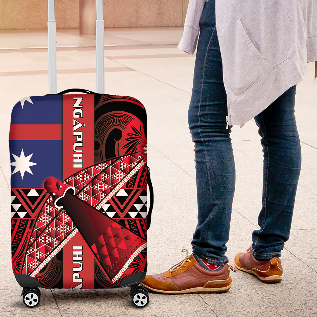 Aotearoa Iwi Ngapuhi Luggage Cover Tuhoronuku Kite United Tribes Flag Maori Pattern LT22 Red - Polynesian Pride
