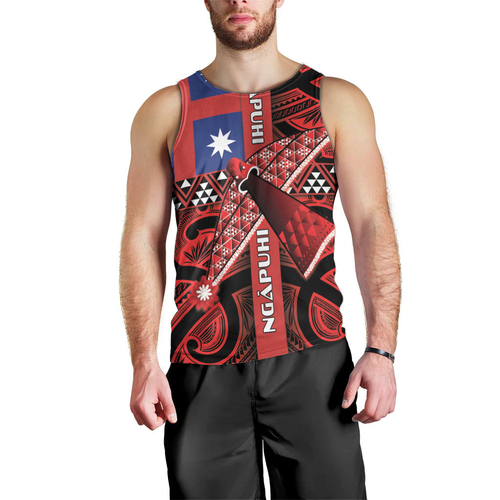 Aotearoa Iwi Ngapuhi Men Tank Top Tuhoronuku Kite United Tribes Flag Maori Pattern LT22 - Polynesian Pride
