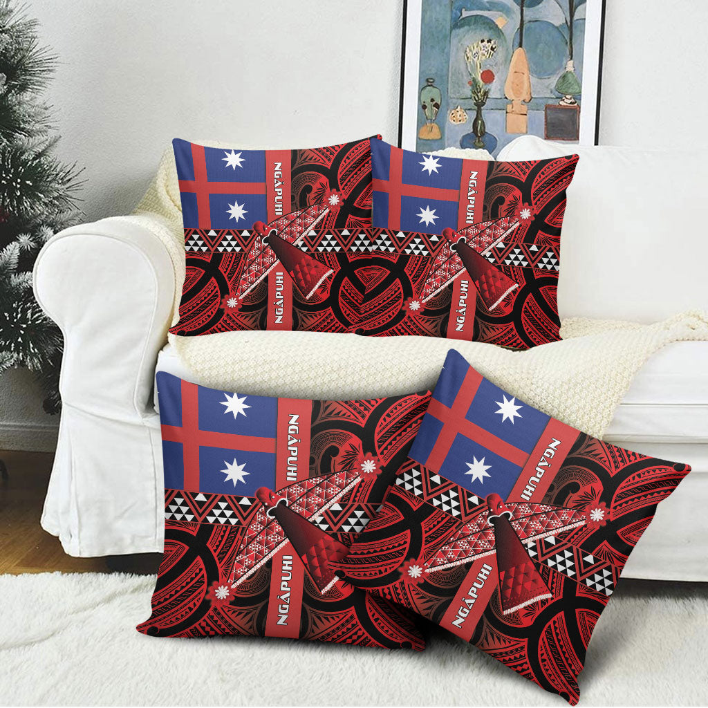 Aotearoa Iwi Ngapuhi Pillow Cover Tuhoronuku Kite United Tribes Flag Maori Pattern LT22 - Polynesian Pride
