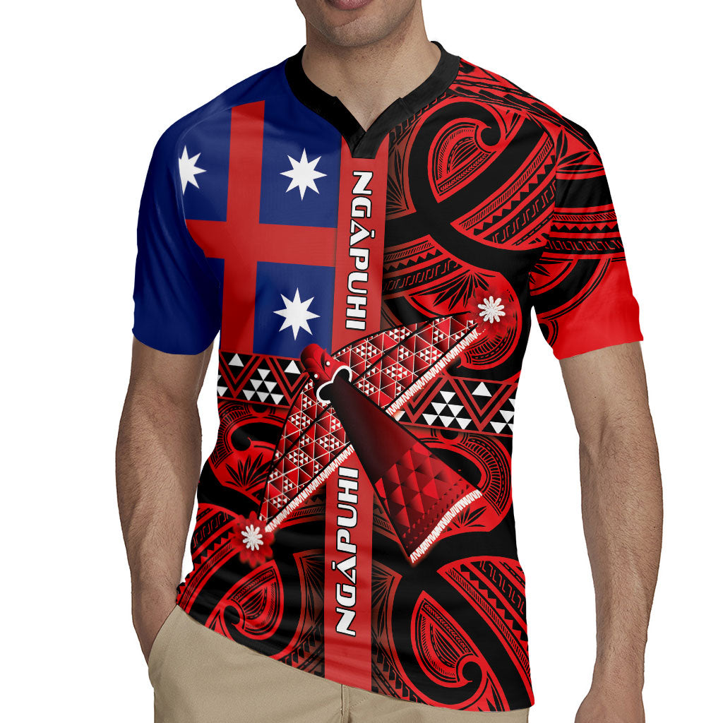 Aotearoa Iwi Ngapuhi Rugby Jersey Tuhoronuku Kite United Tribes Flag Maori Pattern LT22 - Polynesian Pride