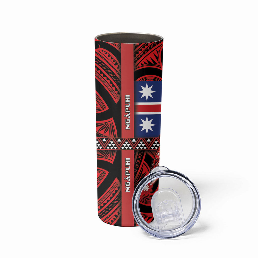 Aotearoa Iwi Ngapuhi Skinny Tumbler Tuhoronuku Kite United Tribes Flag Maori Pattern LT22 - Polynesian Pride