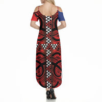 Aotearoa Iwi Ngapuhi Summer Maxi Dress Tuhoronuku Kite United Tribes Flag Maori Pattern LT22 - Polynesian Pride