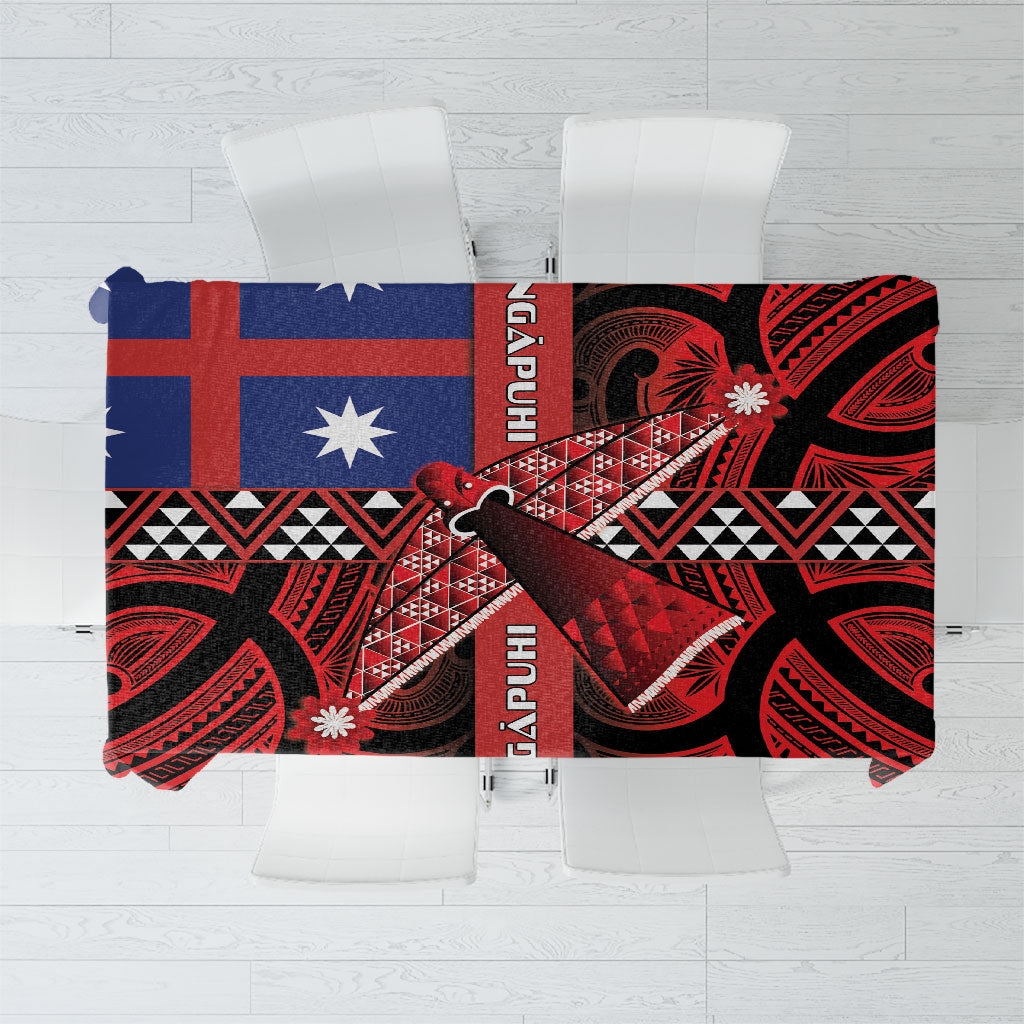 Aotearoa Iwi Ngapuhi Tablecloth Tuhoronuku Kite United Tribes Flag Maori Pattern LT22 Red - Polynesian Pride