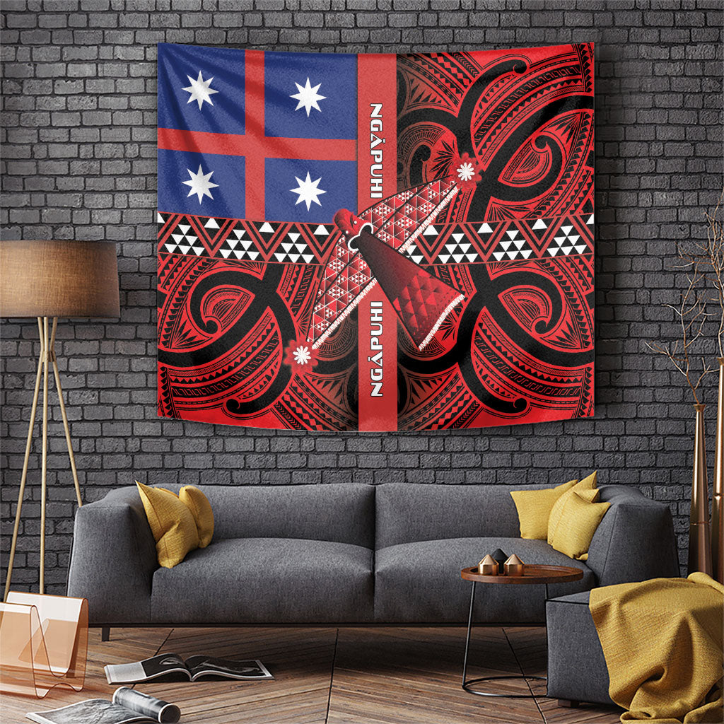 Aotearoa Iwi Ngapuhi Tapestry Tuhoronuku Kite United Tribes Flag Maori Pattern LT22 Red - Polynesian Pride