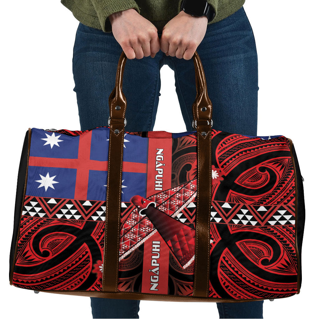 Aotearoa Iwi Ngapuhi Travel Bag Tuhoronuku Kite United Tribes Flag Maori Pattern LT22 Red - Polynesian Pride