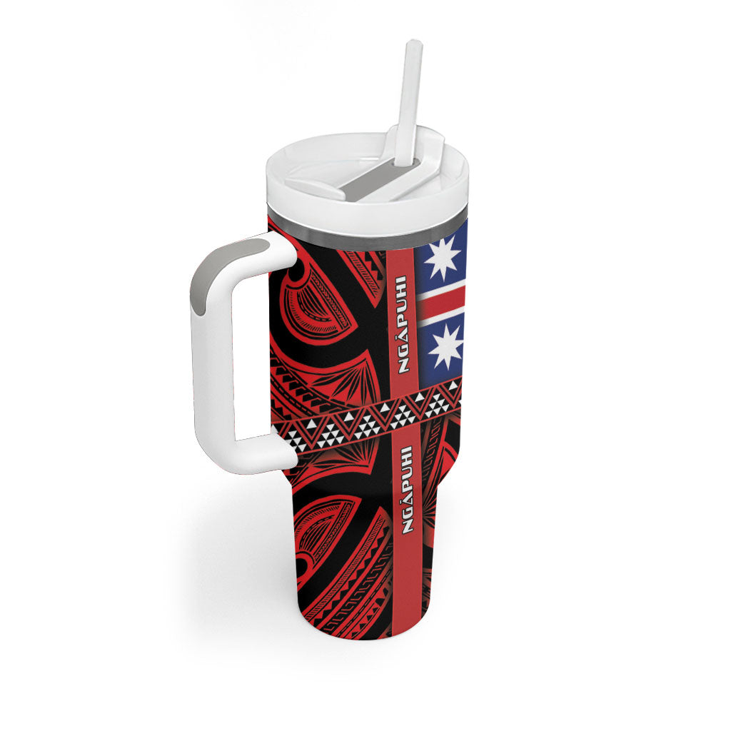 Aotearoa Iwi Ngapuhi Tumbler With Handle Tuhoronuku Kite United Tribes Flag Maori Pattern LT22 - Polynesian Pride