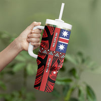 Aotearoa Iwi Ngapuhi Tumbler With Handle Tuhoronuku Kite United Tribes Flag Maori Pattern LT22 - Polynesian Pride