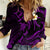 Personalised Niihau Hawaii Women Casual Shirt Polynesian Tattoo and Pacific Plumeria Purple Vibe LT9 Female Purple - Polynesian Pride
