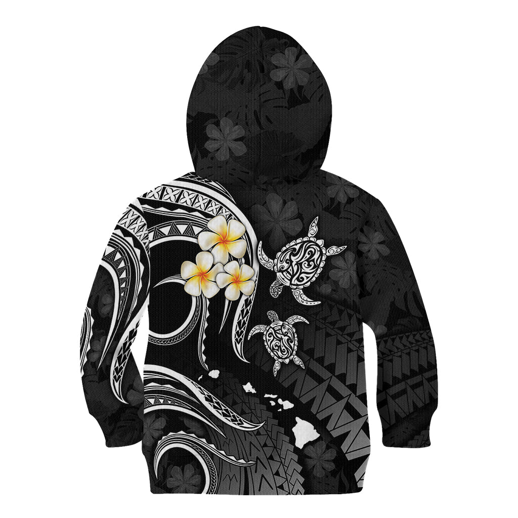 Personalised Niihau Hawaii Kid Hoodie Polynesian Tattoo and Pacific Plumeria White Vibe LT9 - Polynesian Pride